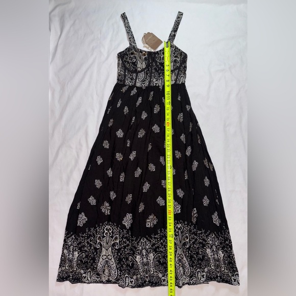 Anthropologie Forever That Girl NWT Size XS Black Beaded Bustier Maxi Drsss - Picture 3 of 10
